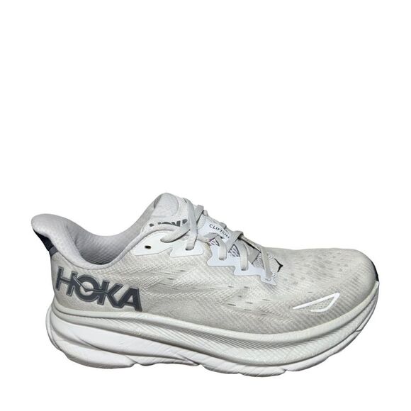 Hoka One One Mens Clifton 9 Gray Athletic Shoes size 9D